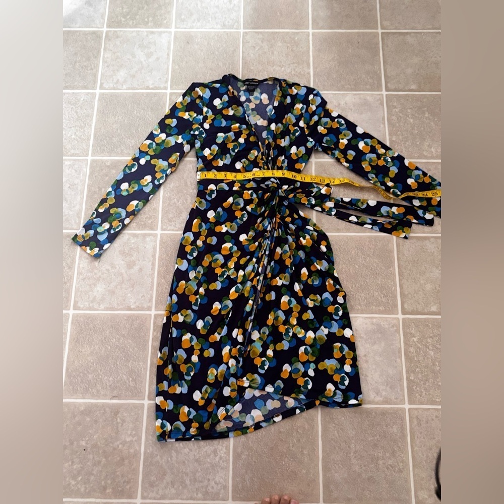 Maggy London Blue and Yellow Floral Long Sleeve Dress - Picture 4 of 4